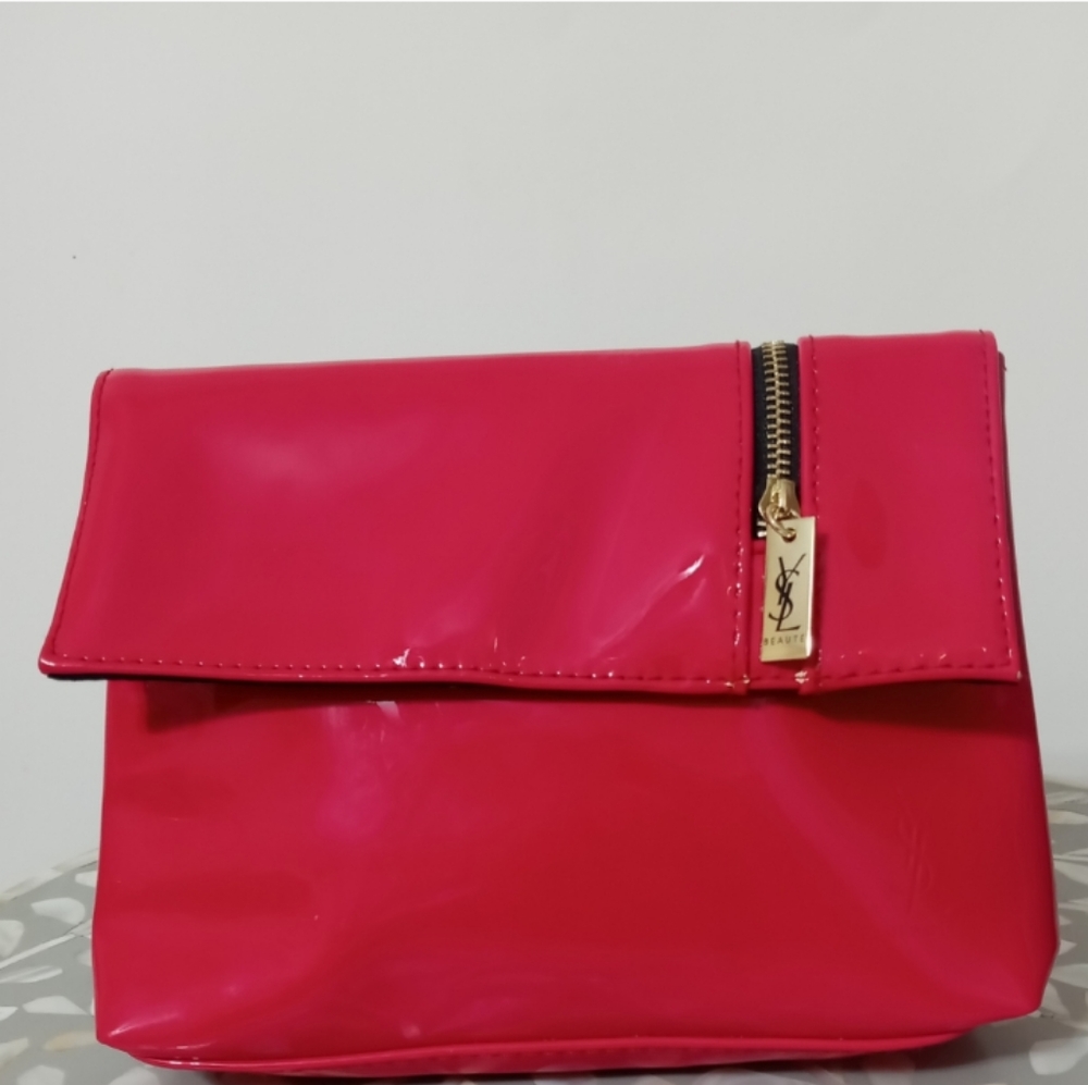 YSL Pink Cosmetics Bag Makeup Clutch Pouch